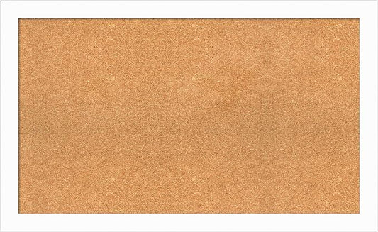 Amanti Art Natural Cork Board for Wall, 25x41 Vision Board with White Frame, Large Corkboard Office Decor for Home Organization, Casual Corkboard Pinboard to Display Items for Home Organization in