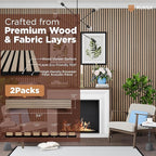 Avana Acoustic Wood Wall Panels – 94.4 X 12.6 Inch White Oak Acoustic Panels 2 PCs – Wall Panels For Interior Wall Decor For Homes, Offices, Studios – Sturdy And Durable Wood Panels For Wall
