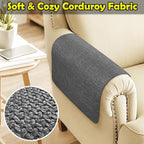 Couch Arm Covers, Waterproof Armrest Cover for Sofa, Armchair, Loveseat, Non-Slip Recliner Arm Cover, Sofa Arm Covers, Headrest Covers, Arm Chair Covers Set of 2 (Dark Gray, 24"×20")