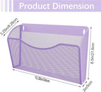 EasyPAG Single Pocket Wall File Organizer, Mesh Hanging File Folder Organizer for Letter/A4 Size Folders, Wall Mounted Vertical Mail Holder for Paperwork, Office, Home, School, Purple