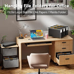 Ansook Hanging File Folders Legal Size,Heavy Duty 3" Expansion File Folder Hanging with 1/5 Tabs,6 Pack Extra Capacity File Cabinet Folders,Hanging File Organizer for File Frame & File Storage Box