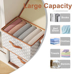 Tuza 4 Pack Fabric Storage Bins with Lids, Collapsible Closet Organizer Container, Decorative Storage Boxes with Lids for Organizing Clothes, Blanket, Grey & White, Extra Large