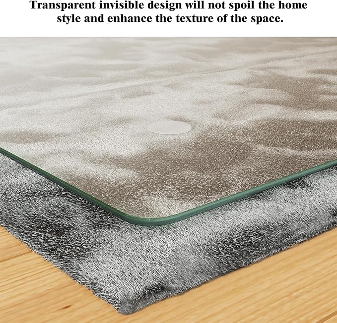 Koonmi Tempered Glass Chair Mat for Hardwood Floors & Carpets, 40" x 60“ Transparent Heavy Duty Office Floor Protector with Noise-Free Gliding Shatterproof for Home Office Desk