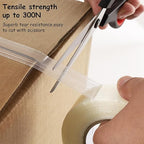 Lichamp Mono Filament Strapping Tape, 4 Roll 1 Inch x 60 Yards 5.9 Mil Transparent Fiberglass Tapes, Reinforced Packing Tape