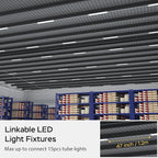 Modlicht Plug in Light Fixture, 4FT Linkable 5000K Plug-in Ceiling Lights for Shop Garage, LED Tube Light for Closet, Cabinet, Workbench, Kitchen, Office, Bathroom, Triproof, 36W