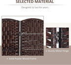 HOMCOM Room Divider, 3 Panel Folding Privacy Screen, 6FT Tall Portable Wicker Weave Partition Wall Divider for Bedroom, Home Office, Brown