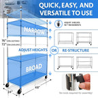 4000 LBS Heavy Duty Metal Shelving Unit – 36x18x76 NSF 5-Tier Wire Rack with Wheels, Adjustable Garage Storage Shelves, Chrome Wire Shelving for Kitchen, Warehouse, Bakers Rack – Crescent