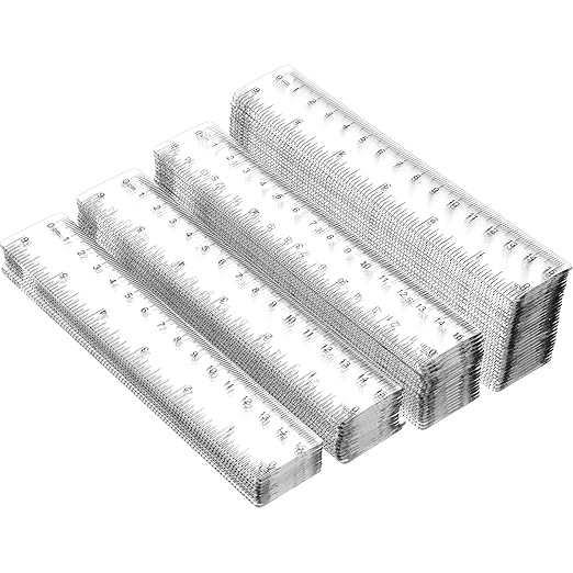 Zonon 500 Pcs 6 Inch Rulers Bulk Clear Plastic Flexible Straight Rulers with Inches and Centimeters First Day of School Gift for Students Back to School Office Supplies
