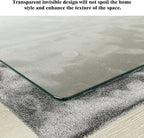 Koonmi Tempered Glass Chair Mat for Hardwood Floors & Carpets, 55" x 55“ Transparent Heavy Duty Office Floor Protector with Noise-Free Gliding Shatterproof for Home Office Desk