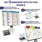 pmxboard Project Management Board Set, Combo Set XXL. Agile Project Management Mega Bundle Project Kit. Full Magnetic Kanban Board Set, Portfolio Management Board Set, Desktop Kanban Board Set, 3 in 1