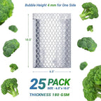 Amiff Silver Thermal Bubble Mailer, 6.5 x 10.5 Inches. 25 Pack Metallic Bubble Mailers. Self-Seal Insulated Mailers for Cold Shipping. Padded Envelopes Waterproof. Thermal Bag for Food, Cosmetics
