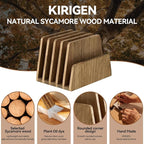KIRIGEN Wooden Desk Mail Organizer 5 Slots File Paper Holder Desktop Wood Document Letter Holder Organizer for Home Office Dark Brown (5KWJJ-DBR)