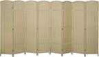 HOMCOM Room Divider, 8 Panel Folding Privacy Screen, 5.6' Tall Freestanding Wall Partition for Home Office, Bedroom, Beige