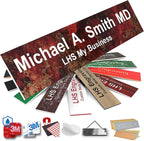 Engraved Door Signs for Office Personalized Rustico Granite Plastic Door Plaque White Letters - Made in USA 2x6 S2
