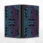 BWEGRHE Slim Credit Card Holder, Purple Blue Mandala RFID Blocking Metal Wallet for Men & Women, Aluminum Minimalist Hard Case Pocket-Sized Business Cards Organizer (Fits Up to 10 Cards)