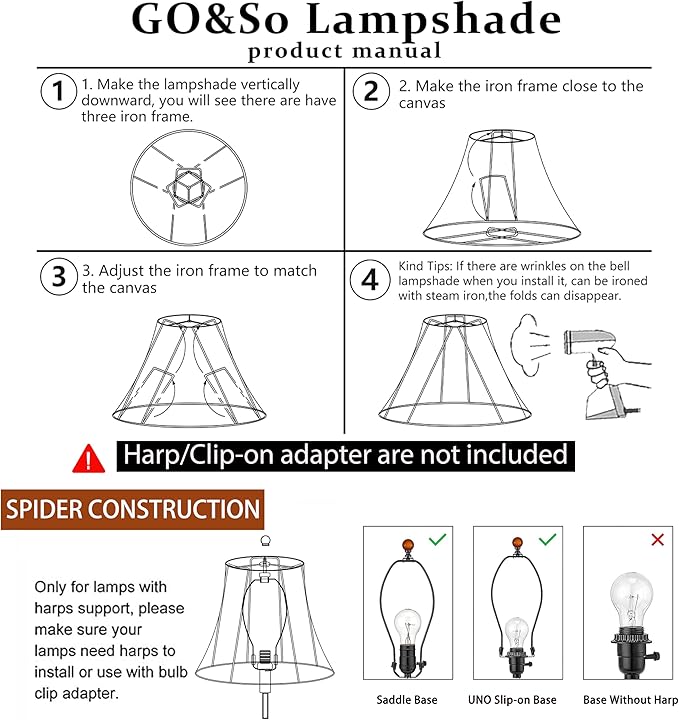 GOSO Scalloped Lamp Shades Set of 1 Medium Black Replac, Braids with Petal Edges,6×13×9.8 Inch Spider Lamp Shade for Floor Lamps, Modern Faux Silk Lampshades, Living Room Table Lamps,Easy Assembly