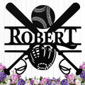 Personalized Baseball Metal Sign Custom Name Sign Baseball Player Gift Boys Room Decor Softball Lover Present Sports Wall Art Decorations Gift for Team,Dad,Husband,Son