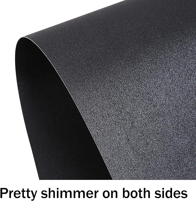 100 Sheets Black Shimmer Cardstock 8.5 x 11 Metallic Paper, Goefun 80lb Card Stock Letter Size Sheets for Halloween, Invitations, Scrapbooking, Crafts, Graduations