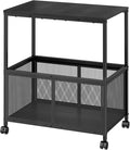 Sbanmao Rolling File Cart, Mobile Hanging File Cabinet with Wheels, Filing Cabinet Organizer Printer Stand File Organizer File Cabinet for Home Office, Black (120~150 Letter-Size Files)