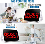 Kitchen Digital RED Timer, Count Down Up, Rechargeable, Vibration Mode Adjustable Volume and Brightness LED Display, Time Management Cook, Desk