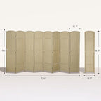HOMCOM Room Divider, 8 Panel Folding Privacy Screen, 5.6' Tall Freestanding Wall Partition for Home Office, Bedroom, Beige