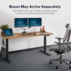 Vari Classic Electric Standing Desk - VariDesk Height Adjustable Sit/Stand Desk - Dual Motor with Memory Presets, Stable Legs - Gaming, Home Office Workstation - 72x30 (Butcher Block/Slate Legs)