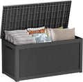 Yardgrace Extra-Large 320 Gallon Outdoor Storage Bin - Waterproof Resin Deck Box for Pool, Patio & Garden, Lockable Outdoor Deck Box for Cushions & Tools, UV-Resistant, Jet Black
