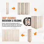 VEVOR Room Divider, 6 Panel Japanese Room Divider, Wood Folding Privacy Screen Indoor, Partition Dividers Portable Decoration Screens, for Room Separation Home Office Restaurant & Bedroom(Natural)