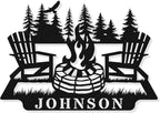 Personalized Campfire Name Metal Signs, Camper Decor,Custom Family Name Sign for RV, Custom Camper Fire Pit Signs, Personalized Camping Gifts,Metal Outdoor Sign