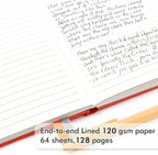 12 Pack Notebooks Journals Bulk with 12 Black Pens, Feela A5 Hardcover Notebook Classic Ruled Journal Set with Pen Holder for School Business Work Travel Writing, 120 GSM, 5.1”x8.3”, Orange