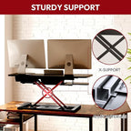 SANODESK 40" Electric Standing Desk Converter， Height Adjustable Riser for Office Home,Dual Monitor and Laptop Workstation with Large Keyboard Tray, Black Color