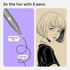 ARTISTRO Set of 2 Fineliner Pens, Black Micro Pens for Drawing, Waterproof Archival Ink, Ultra Fine Tip Pen for Illustration, Technical Pen, Sketching, Writing, Drawing, Journaling, Pair of Fine Tip