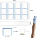 CLEVER CLEAN Large Dry Erase Wall Calendar 5 Feet- 48"x60" 2026 Undated Yearly Planner for Home, Office, School Projects - Jumbo Erasable Laminated Task Organizer
