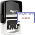 MaxMark Office Self Inking Date Stamp with Phrase Faxed - 2 Color Blue/Red Ink