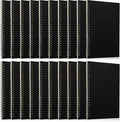Eersida 20 Pack A5 Spiral Notebook College Ruled Spiral Notebook Bulk 5.5 x 8.3 Inch Hardcover Notepads Lined Travel Writing Journal Notepad, 50 Sheets 100 Pages(Black)