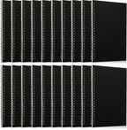 Eersida 20 Pack A5 Spiral Notebook College Ruled Spiral Notebook Bulk 5.5 x 8.3 Inch Hardcover Notepads Lined Travel Writing Journal Notepad, 50 Sheets 100 Pages(Black)