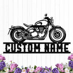 Custom Motorcycle Metal Sign Personalized Biker Name Sign Motorcycle Wall Art Motorbike Signs Garage/Man Cave Decor Gift for Bikers Men Husband
