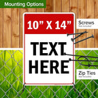 Custom Sign, Custom Sign for Business, Indoor/Outdoor use. 10x14 Inches, Rust Free .040 Aluminum, Fade Resistant, Made in USA by My Sign Center (Header)