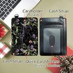 BWEGRHE Small Travel Wallets, Wild Flower Hummingbird Slim Minimalist Front Pocket Wallet with Wristlet, RFID Blocking PU Leather Credit Card Holder with ID Window Change Purse for Men Women