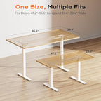 Huuger Dual Motor Electric Standing Desk Frame, Sit Stand up Desk Leg for 47.2” to 86.6” Desktop, Computer Desk Leg with Cable Tray, 3 Memory Height Presets, 2 Hooks, White Frame Only