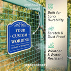 Blue Steel 12x12 Personalized Custom Aluminum Decorative Waterproof Driveway Sign