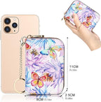 APHISON RFID Credit Card Holder Wallets for Women Leather Zipper Card Case for Ladies Keychain Wallet