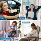 Lofty Aim Lumbar Support Pillow for Car, Memory Foam Lumbar Pillow for Lower Back Pain Relief - Back Cushion for Driving, Chair Support for Car-Office Chair, Wheelchair - Classic Dark Grey