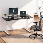 FLEXISPOT E6 3-Stage Dual Motor Electric Standing Desk 48 x 24 Sit Stand Up Desk, Holds 220 lbs, Adjustable Height w/Memory Presets, One-Piece Black Desktop & White Frame, Ships in 2 Boxes