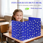 Blue 24-Pack Desk Dividers for Students, Waterproof Plastic Study Carrel Divider, Durable Testing Dividers for Classroom Teacher Supplies, Easy to Clean Privacy Shield Folder Boards for Student Desk