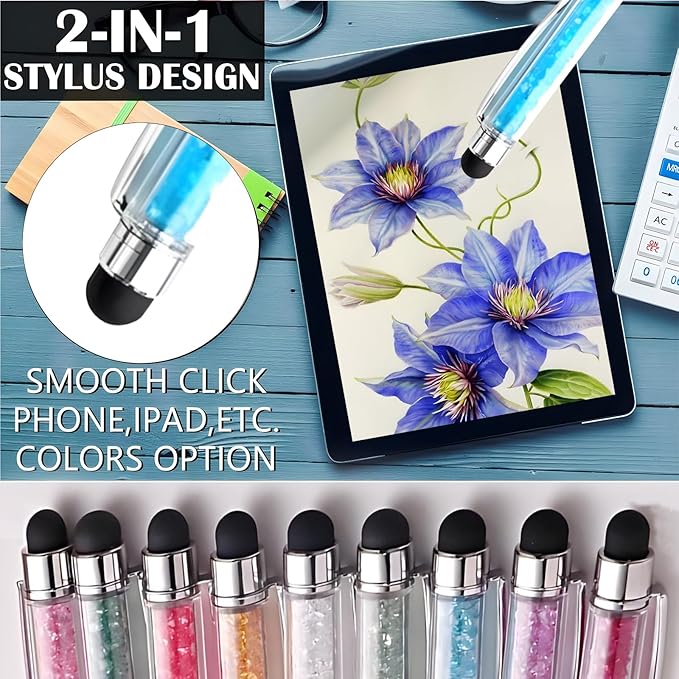 Yucold Customized Pens with Name/Logo - Touch Screen Stylus Ballpoint Pen, Perfect for Weddings, Business & Personalized Gifts (Multicolor,10)