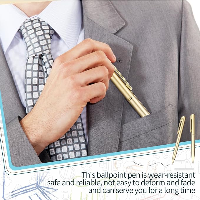 Teling 72 Pcs Small Ballpoint Pen Mini Pens Bulk 4 Inch Short Small Tiny Black Ink Ballpoint Writing Tool for Notebook Pockets Signature Notepads School Office(Sliver, Gold, Black,Classic Style)