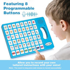Joyreal AAC Device for Autism, Non Verbal Communication Tools for Speech Therapy & Stroke Rehab. Speech Communication Tablet, Autism Talking Aids with 8 Programmable Buttons (Blue)