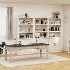 blini 5 Shelf Tall Bookcase with Doors White Bookshelf 31in Wide Display Standing Storage Shelf 72in Tall Wood Book Shelves for Bedroom Living Room Office Library