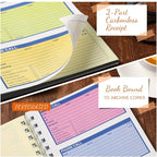 Fullhawl 10 Pcs Spiral Bound Phone Message Book 5-1/2" x 11" 2 Part Colorful Carbonless Phone Message Pads 4 Messages Per Page Carbon Copy Notebook Spiral Phone Call Log Book for Business Office